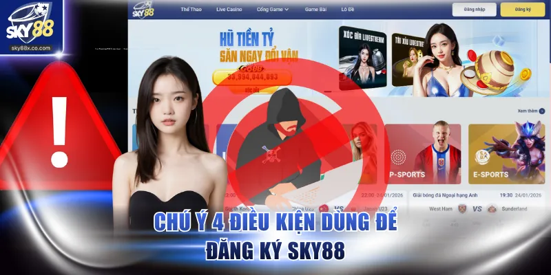 Chú ý 4 điều kiện dùng để đăng ký SKY88
